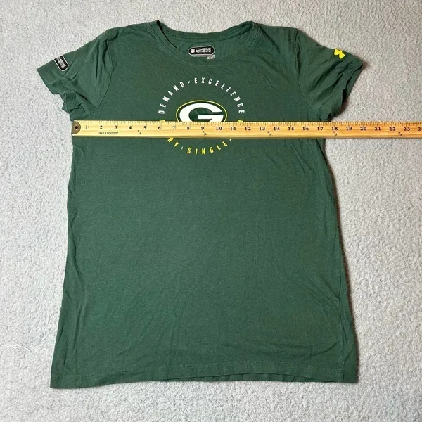 Green Bay Packers Shirt Womens‎ S Green Under Armour Combine Short Sleeve NFL - Image 6