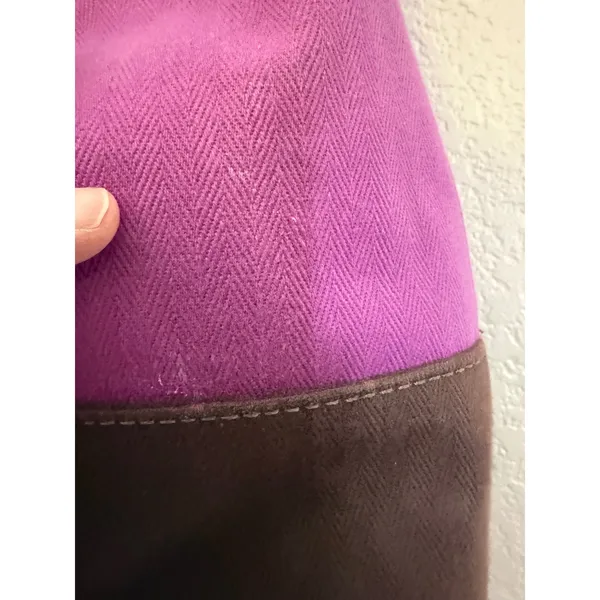 Sperry Top Sider Womens Large‎ Hobo Bag Purse Purple Canvas Leather Shoulder - Image 5