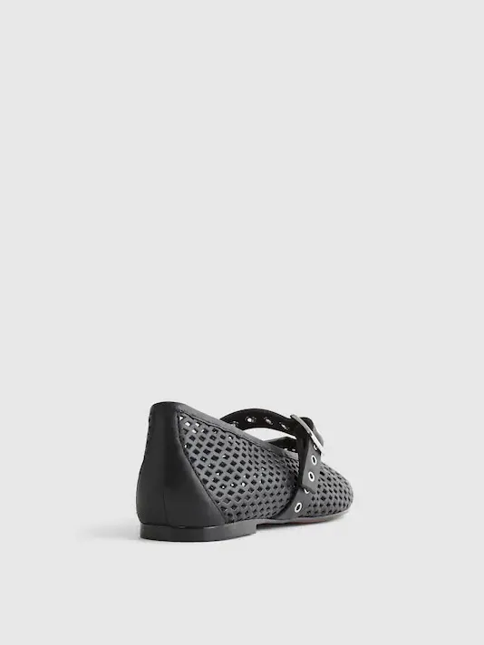 Madewell The Remy Mary Jane Flat in True Black Size 7.5 - Image 3