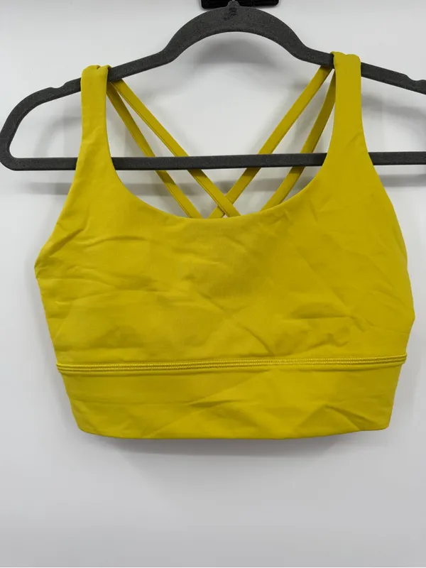 Lululemon Energy Longline Bra Womens 8 Soleil Yellow Medium Support B-D - Image 3