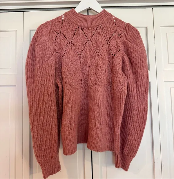A new day pointelle rose pink mock neck sweater M - Image 3