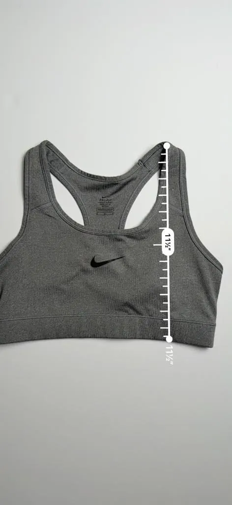 Nike Women's Gray Center Swoosh Racerback Dri-Fit Sports Bra Size M - Image 4