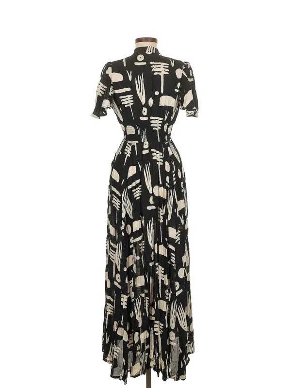 Bel Kazan La Vie En Rose Dress black Ledo novelty abstract print medium maxi - Image 2