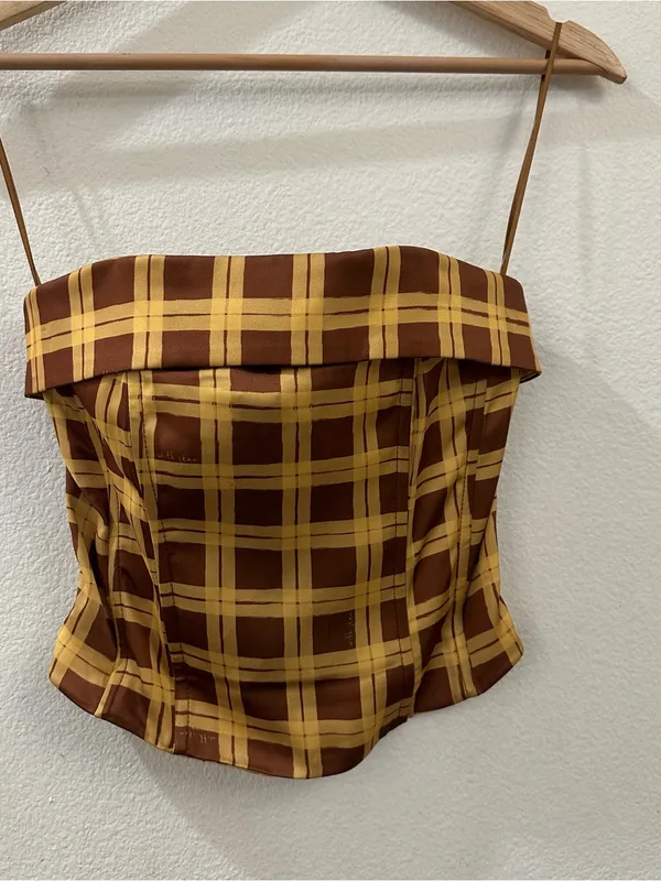 With Jean Carla Corset Top in Cher Plaid Size XS - Image 3