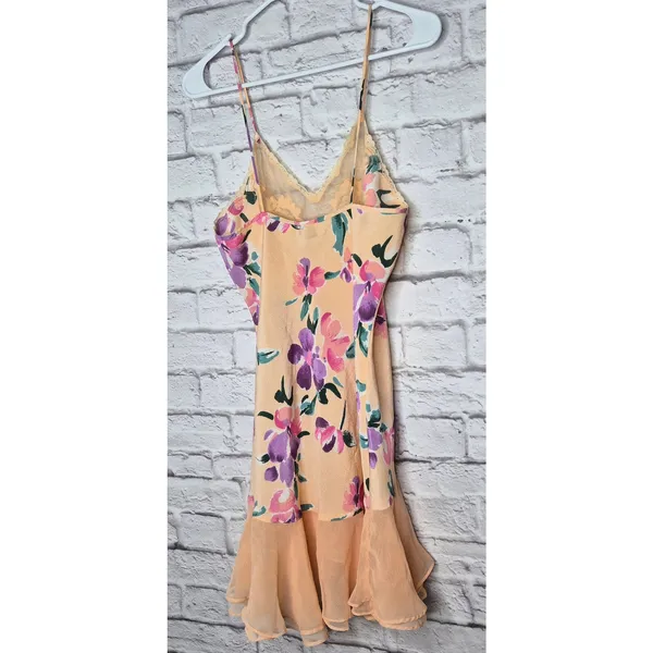 Victoria’s Secret Chiffon Chemise Babydoll Slip Dress Nightgown Lace medium 90s - Image 5