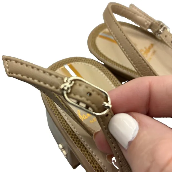 Sam Edelman Women’s Terra Slingback Block Heel Pumps Tan Square Toe 9.5 New - Image 2