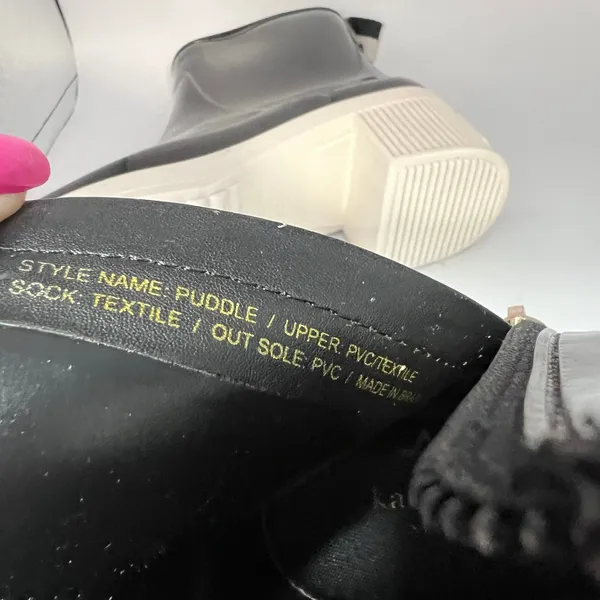Kate Spade New York Womens Size‎ 6 Puddle Rain Boots Black White 2.5" Heel NWOT - Image 13