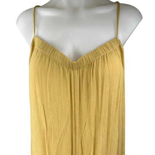 WeWoreWhat Women's Yellow Sleeveless Cami Camisole Wide Leg Romper Jumpsuit L - Image 5