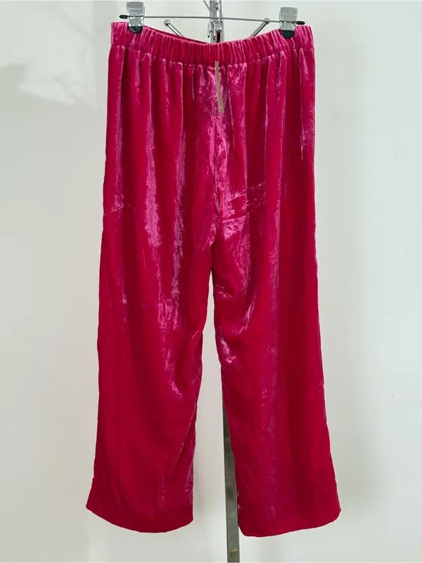 J. Crew Women’s Pink Velvet Peyton Pull On Pants Cropped Elastic Waist 6 NWT - Image 7