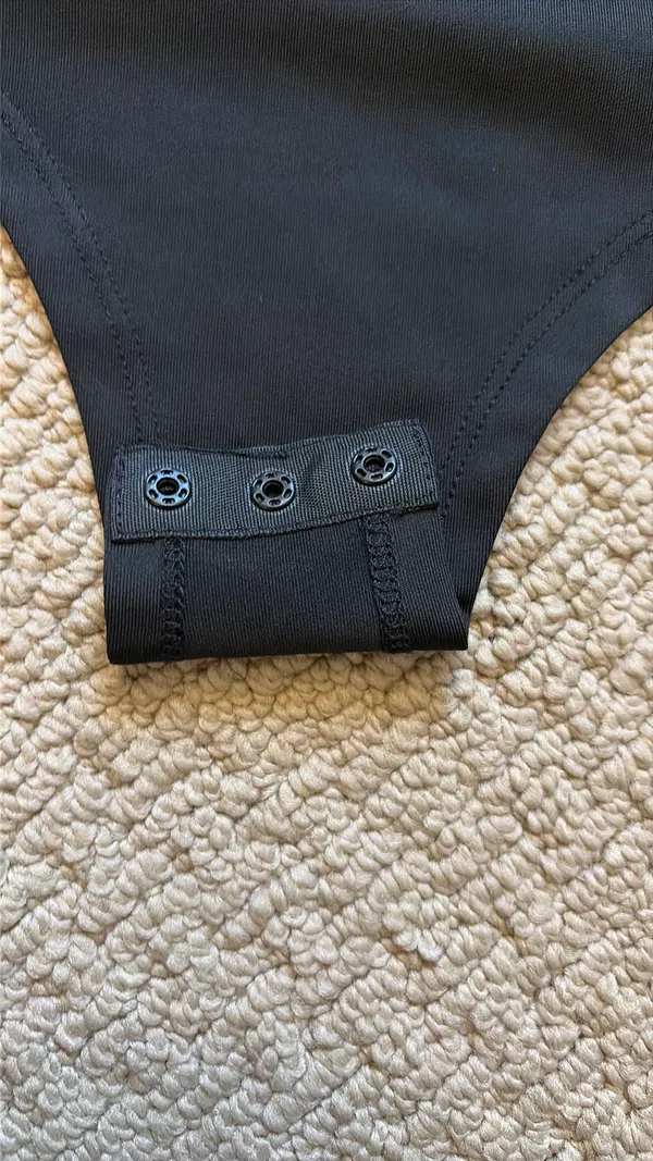 Pink Lily Black Long Sleeve Square Neck Bodysuit - Image 5