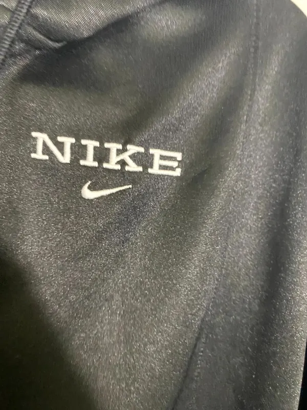 Nike Full Zip Hoodie Women’s Large Black Lightweight Track Jacket Swoosh Logo - Image 3