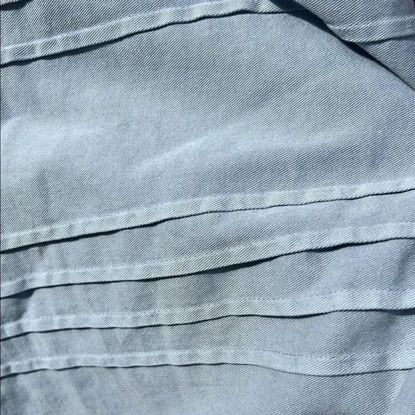 7 for All Mankind Blue Puff V-Neck Dress Cotton Coastal Boho Quiet Luxury Beachy - Image 7