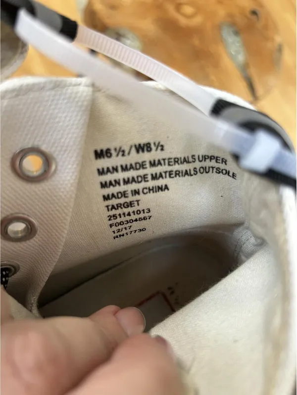 Hunter for Target White and Black High-Top Canvas Sneakers M6.5/W8.5 - Image 4