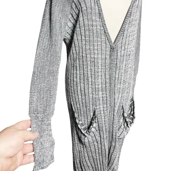 FREE PEOPLE Women’s Boho Slouchy Shadow Striped Button Front Cardigan - Image 3