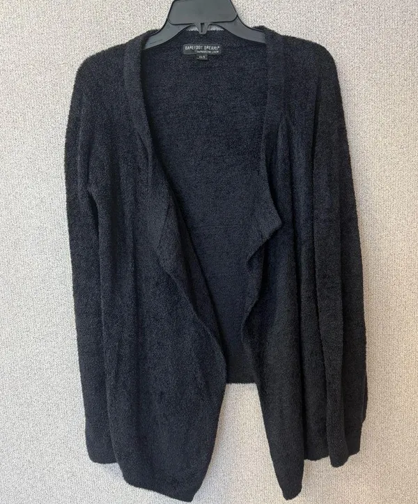 Barefoot Dreams Cozychic Lite Calypso Women Size Small cardigan open front Black - Image 2