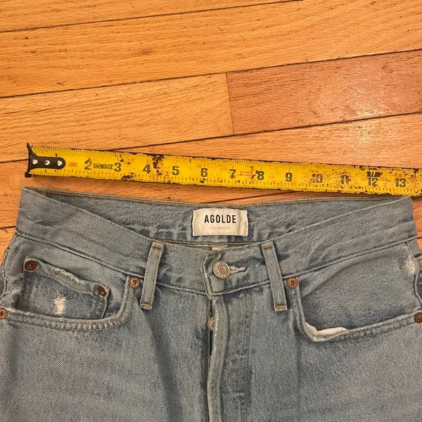 AGOLDE distressed high waist‎ straight jeans size 25 women's - Image 3