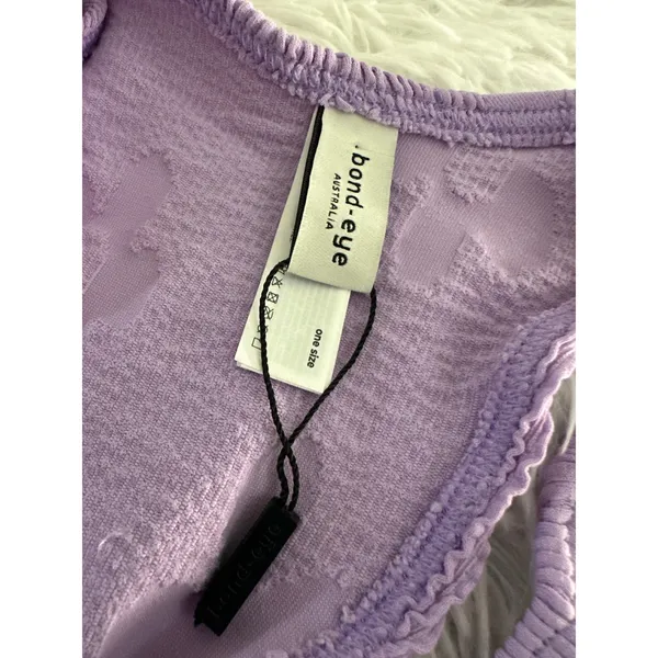 Bond-Eye Lavender Floral Scout Bikini Top & Scene Bikini Bottoms Set One Sz NWOT - Image 5