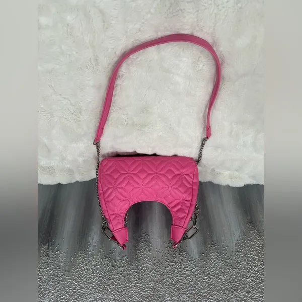 Steve Madden Bsilvia Quilted Crossbody in Hot Pink - Image 4