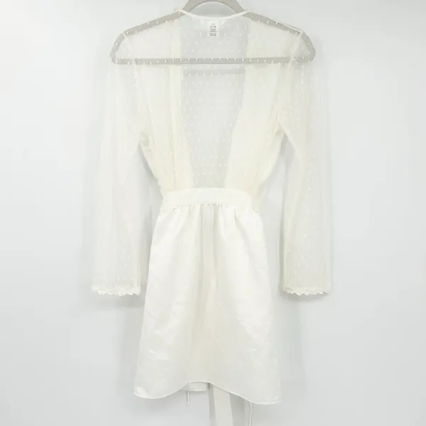 Flora Nikrooz Womens Coquette Bridal Sleep Charmeuse Robe & Slip Dress Set Small - Image 13