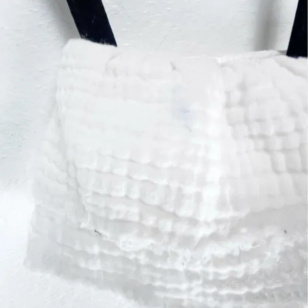 FREE THE ROSES 100% Cotton White Gauzy Tiered Lined Pockets Midi Dress Medium - Image 10