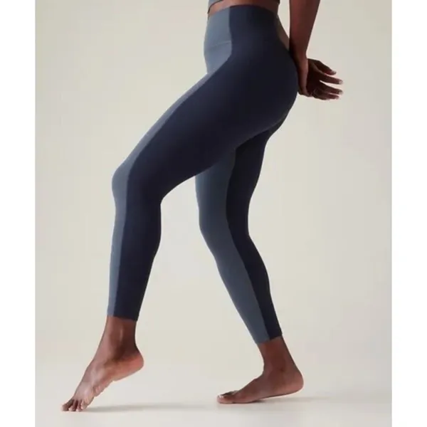 Athleta M Transcend Color Block 7/8 Tight Leggings Women’s Medium Granite Blue - Image 3