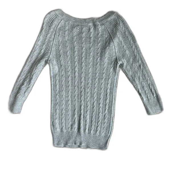 American Eagle Womens Small Gray Knit Pullover Sweater Long Sleeve Top - Image 4