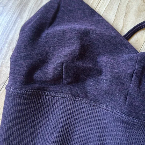 Alo Women's Dark Purple Bralette - Image 2
