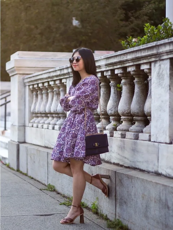 J. Crew NWT Palermo Linen Smocked Waist Bouquet Floral Purple Printed Medium - Image 3