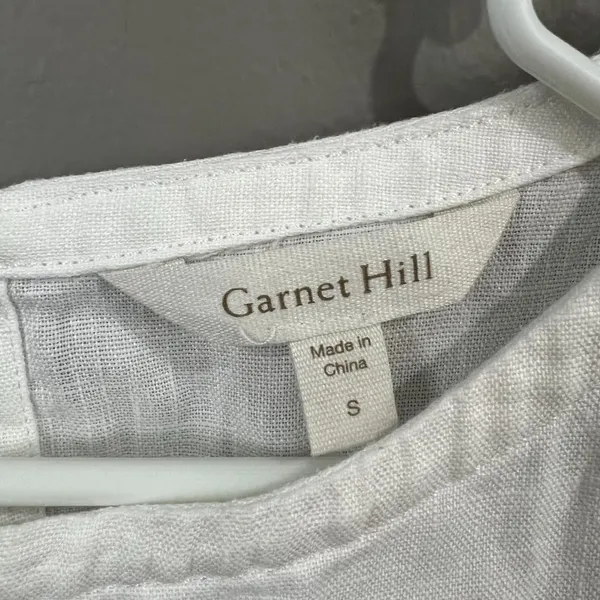 Garnett Hill Linen Color Block Relaxed Fit Shift Dress - Image 2