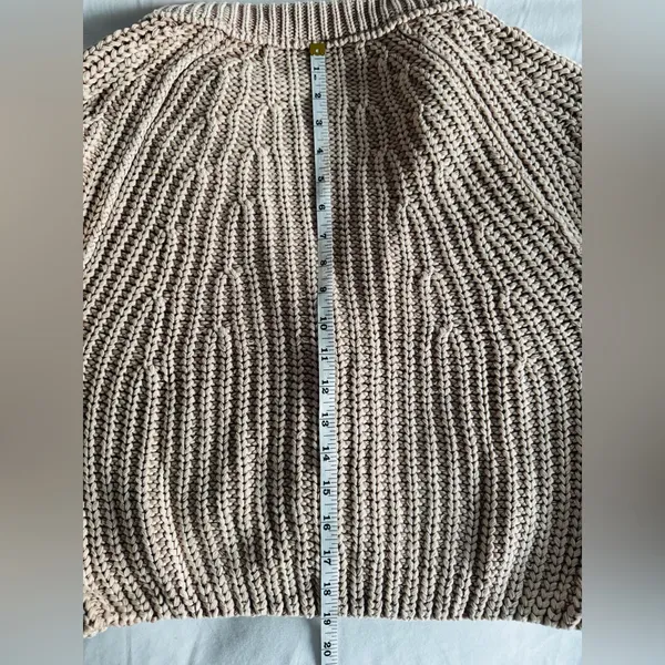 BEST Free People Sweet Nothing Cardi NWOT - Medium - Sandcastle Tan Beige Knit - Image 11