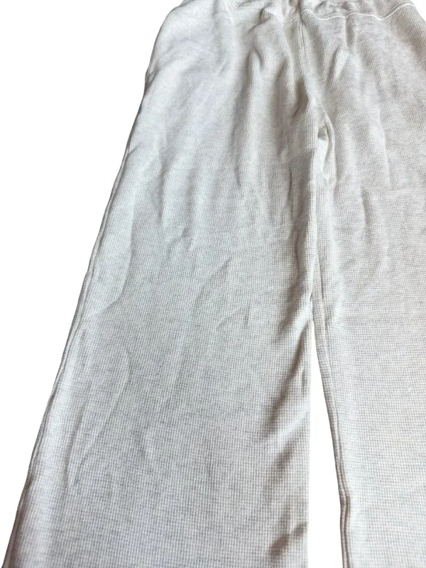 Brandy Melville Cream Wide Leg Sweatpants Waffle Knit Stretch Size Small Women's - Image 9
