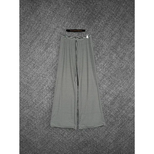 Black And White Striped Wide Leg Pants - Image 2