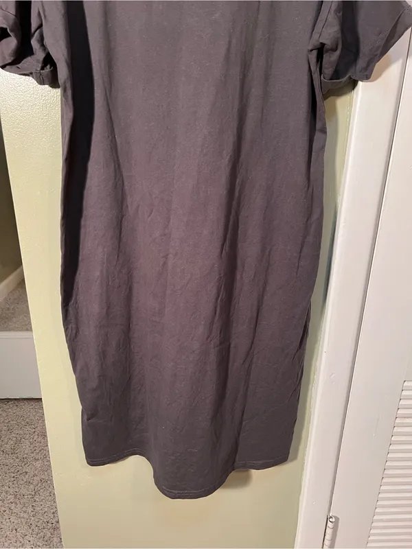 Dazy Women's Size XL Midi T-Shirt Dress Dark Gray White‎ Marvelous Construct - Image 8