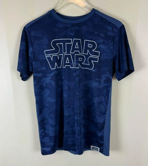 Star Wars Blue Camo Logo Graphic T-Shirt - Image 4