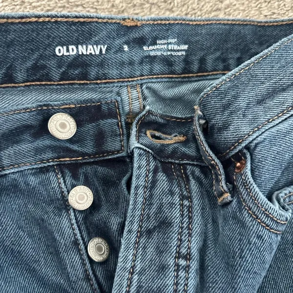 Old Navy Distressed Dark Blue Jeans - Image 5