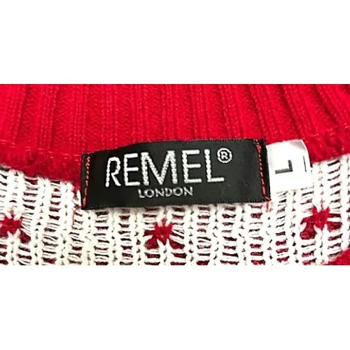 REMEL LONDON Womens Ugly Christmas Sweater L Red Reindeer Festive Party Holiday‎ - Image 4