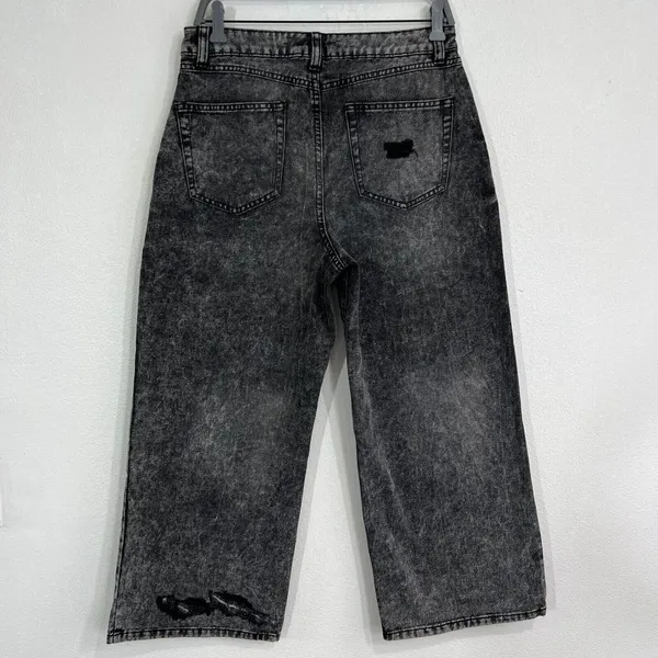 REWASH Size 9/29‎ Y2K Baggy Super High Rise Distressed Jeans Wide Leg Streetwear - Image 2