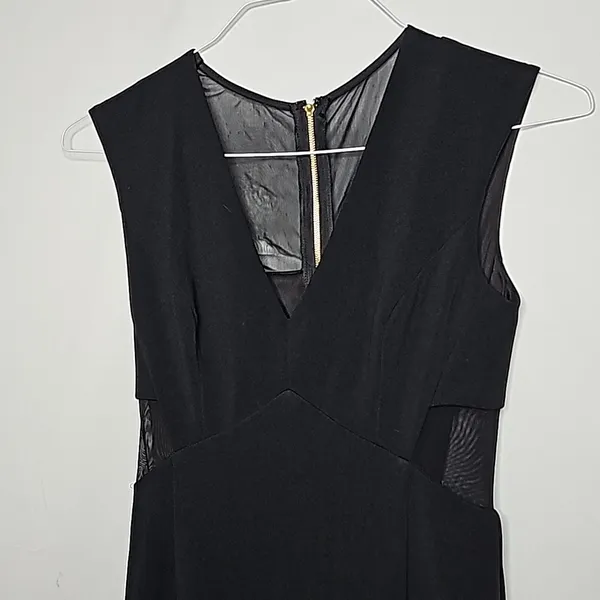 Aiden Mattox mesh panel floor length maxi cocktail slit cocktail party dress 2 - Image 2
