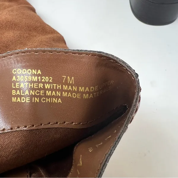 Etienne Aigner Codona Riding Boots Womens 7 Brown Leather Suede Knee High - Image 9