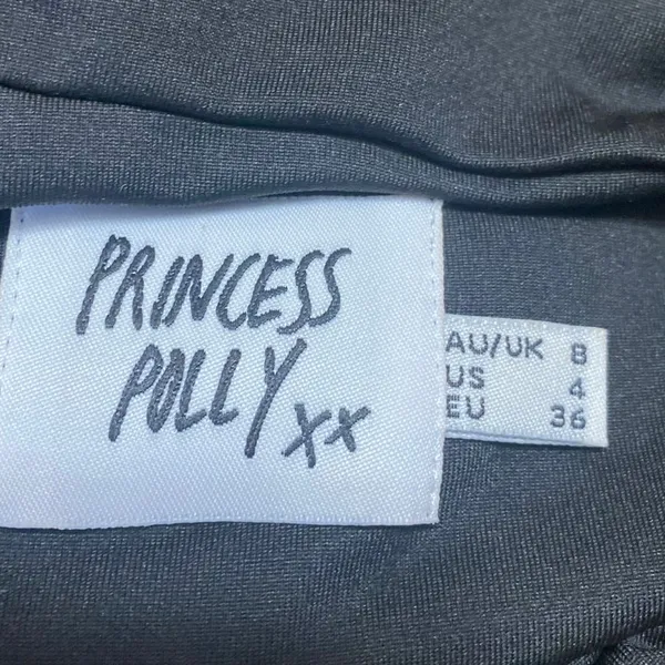 Princess Polly Black Sleeveless Halter Tie Ruched Cutout Mini Bodycon Dress Sz 4 - Image 4
