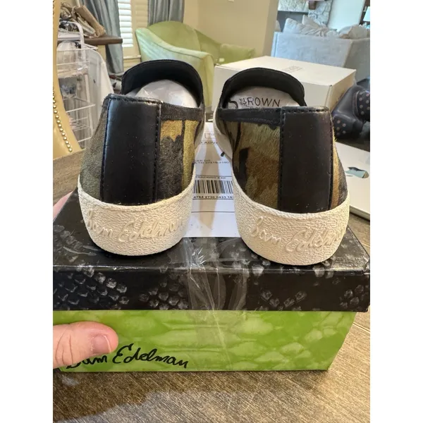 Sam Edelman Becker Camouflage Calf Hair Sneakers Womens Size 8.5 Slip On - Image 5
