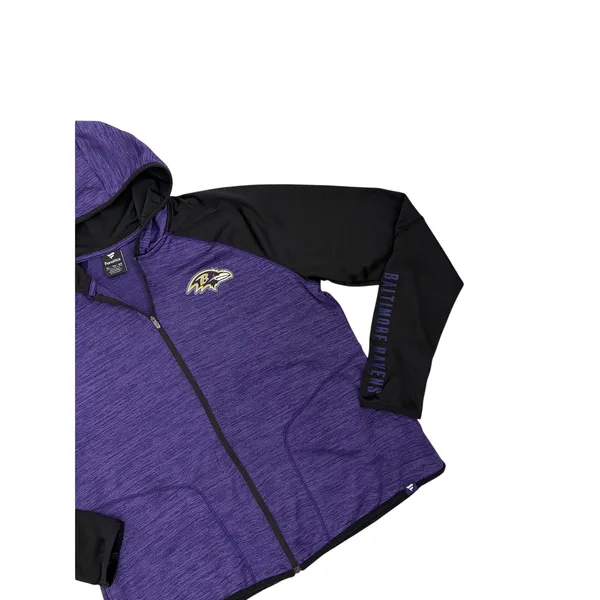 Fanatics Baltimore Ravens Purple Athletic Jacket Hooded Full-Zip Hoodie XL - Image 3