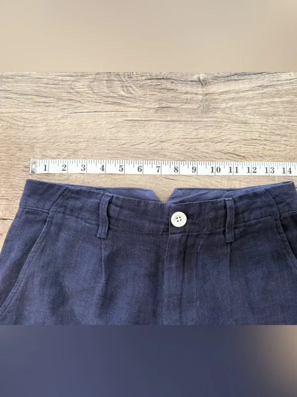 ALEX‎ MILL Linen Straight-Leg Trousers in navy size 2 - Image 7