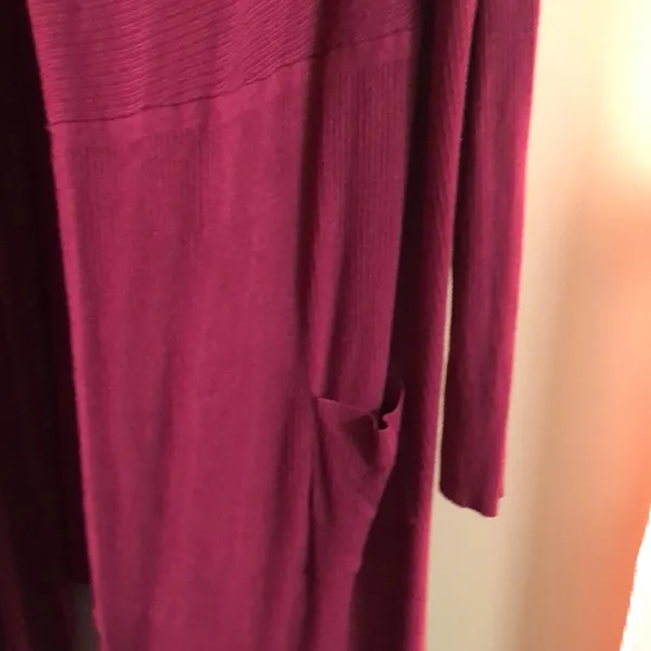Cato xl burgundy color EST 1946 long sleeve open front women’s cardigan - Image 3