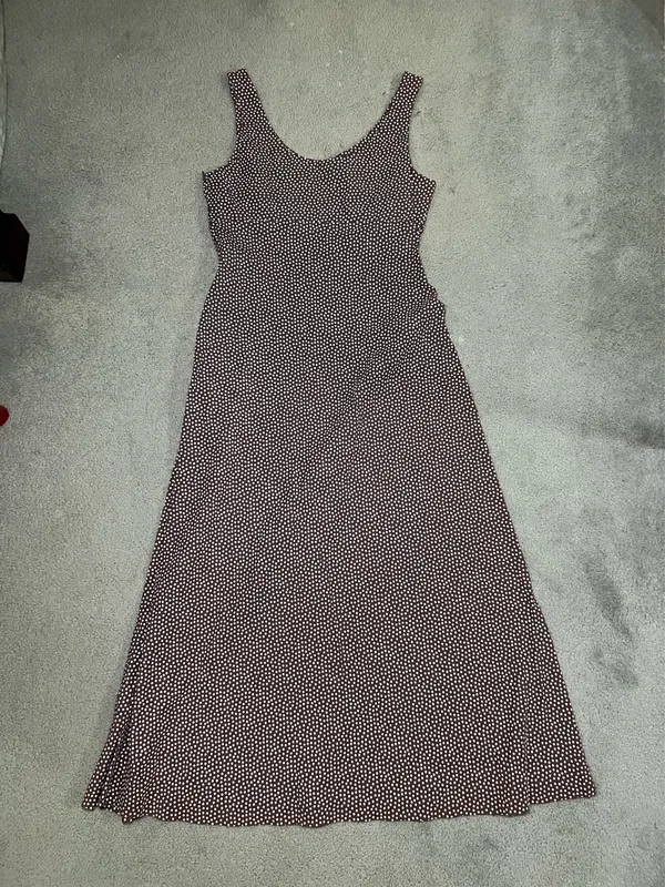 Vintage 90s Made in the USA Alyn Paige Maxi Polka Dot Dress - Image 2