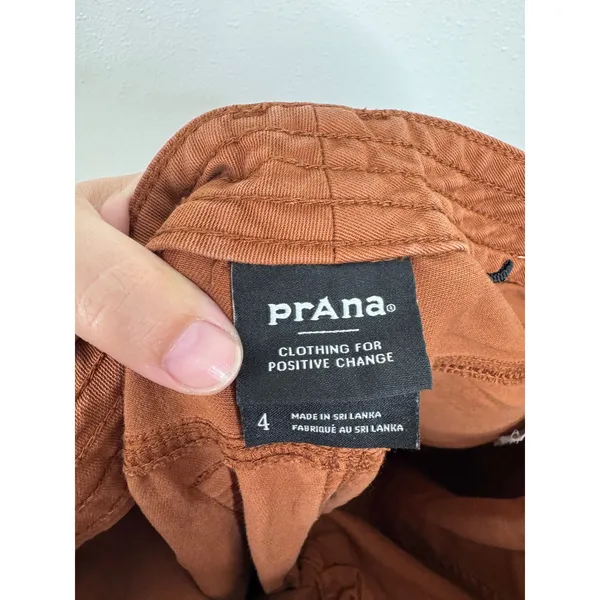 Prana Womens Rust Orange Organic Cotton Stretch Patch Pocket Utility Pants Sz 4 - Image 3