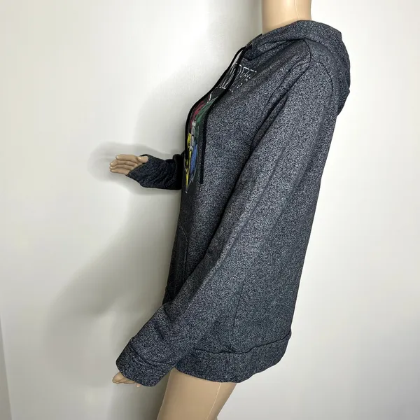 Harry Potter Hogwarts House Crest Gray Hooded Sweatshirt - Image 2