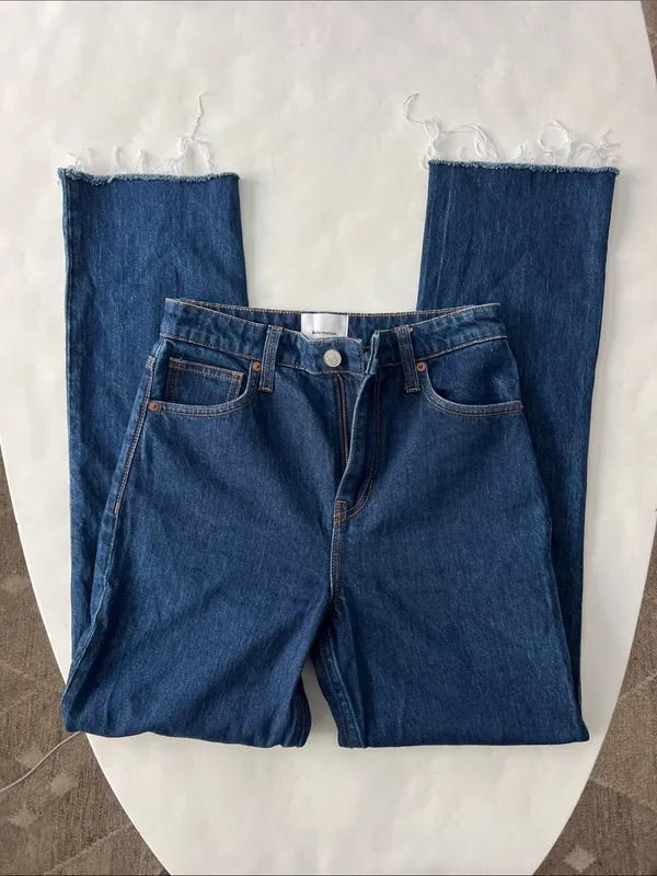 REFORMATION Jax Stretch High Rise Straight Jeans Seneca Dark Wash 26 $178 - Image 4