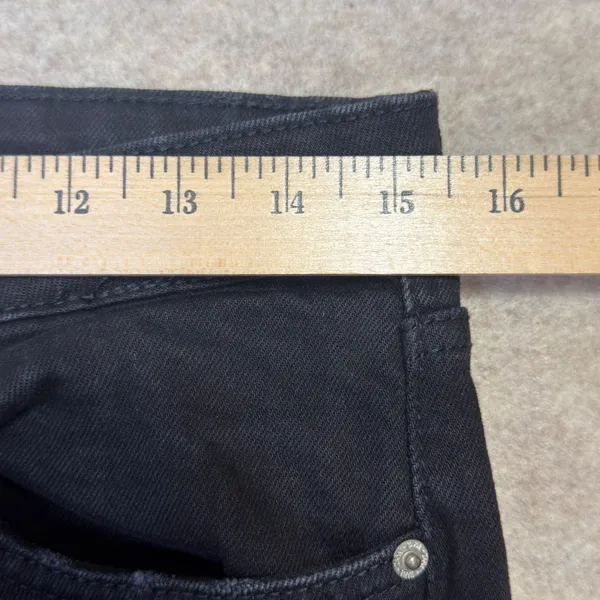 Zara Womens Size 8 Black Minimalist Grunge‎ Raw Hem Cropped Straight Leg Jeans - Image 7