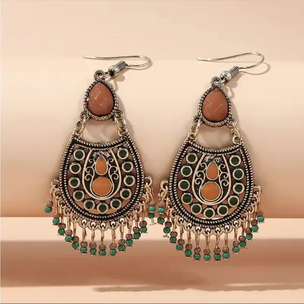 Bohemian Beaded Gypsy Tassel Drop‎ Earrings - Image 9